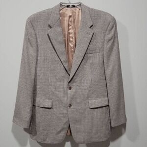 Lauren Ralph Lauren Blazer Sport Coat Men 43L 100% Wool‎ Houndstooth 2 Button